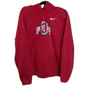 Ohio State University Mens Nike Red Buckeyes Pullover Hoodie Size L